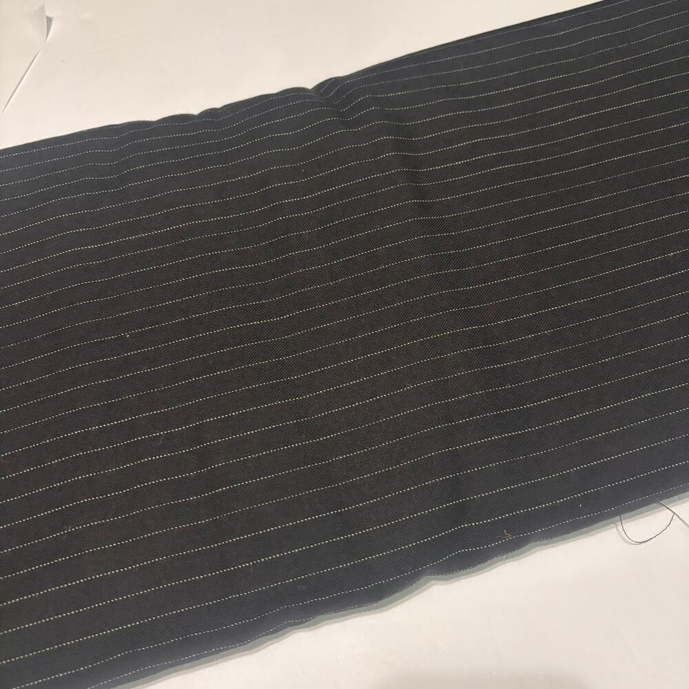 Black White Pinstripe Wool Fabric 60" Wide 5 Yards Suiting Tailoring